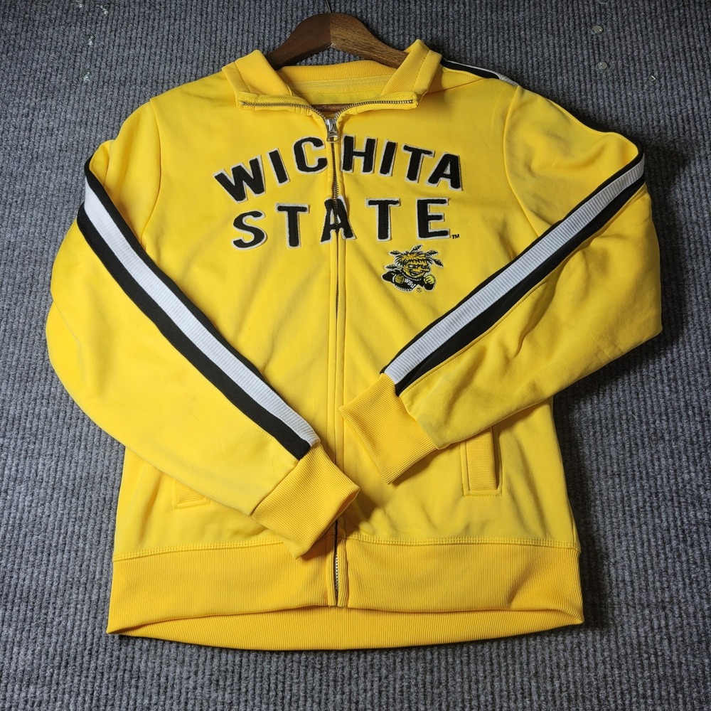 Wichita State Shockers WSU Womens Jacket Sz XL Yellow Raised Letters Embroidery